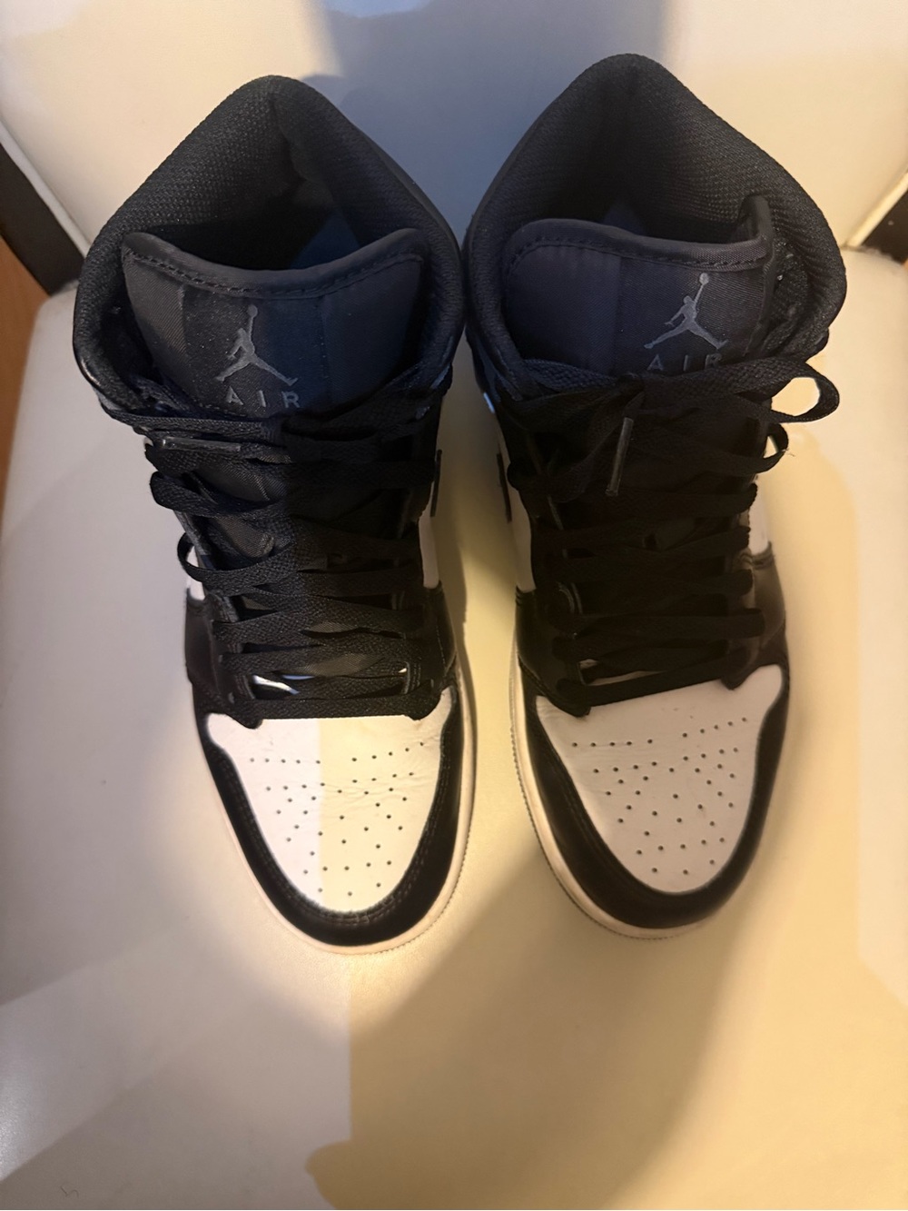 Jordan 1 Mid White/Black/Lt Smoke Grey Men’s Sneakers